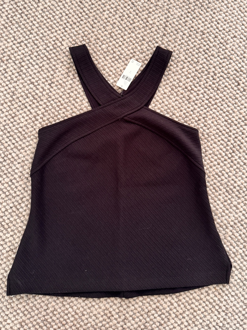 Anthropologie Black Cross Front Top